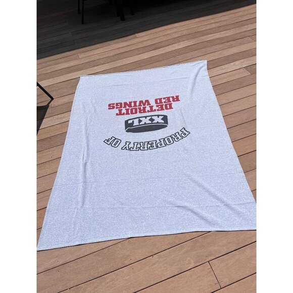 1990's  Biederlack Detroit Red Wing Blanket and Pillow Case Property Of Detroit - Picture 3 of 6